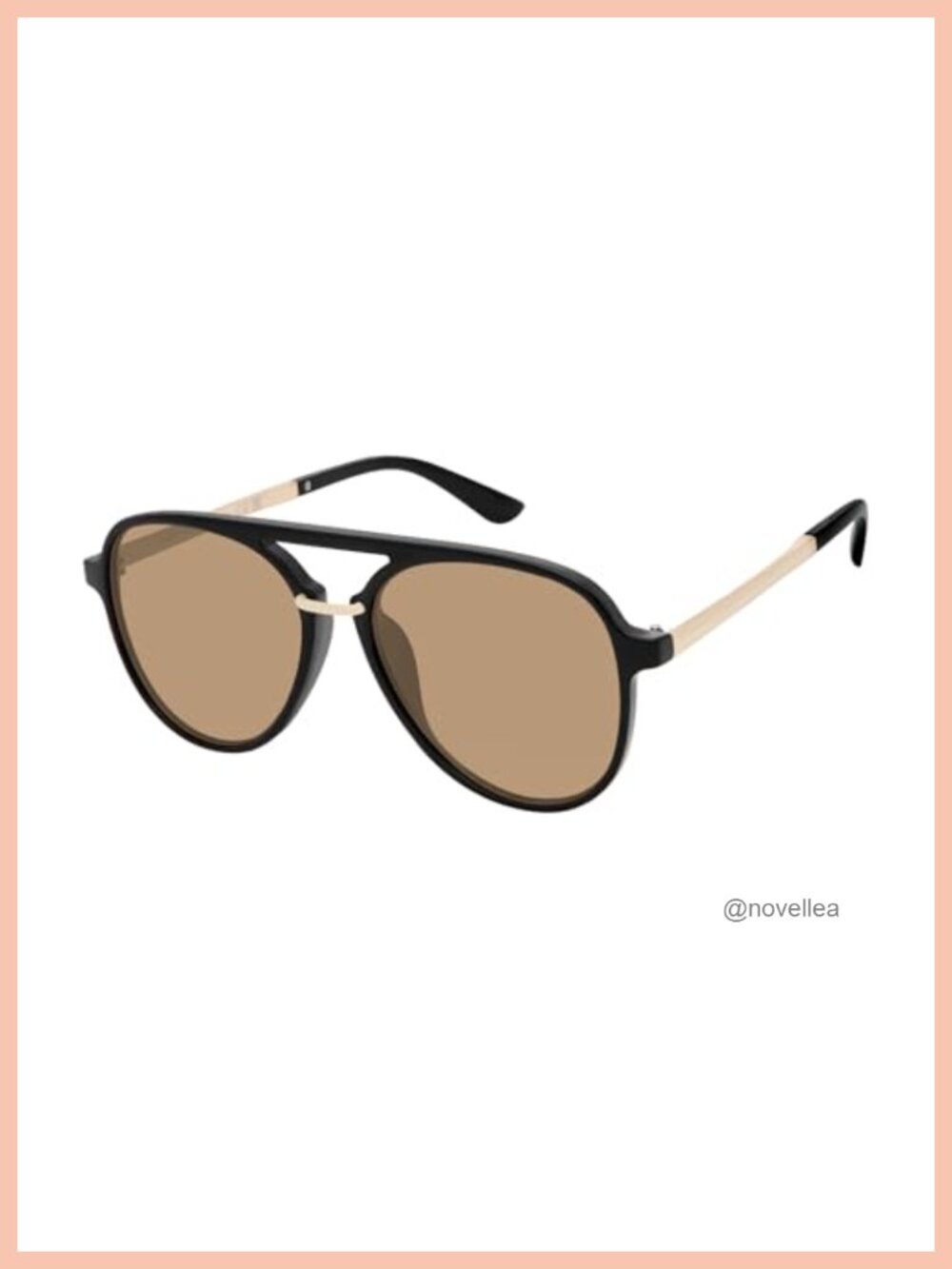 Martha Stewart Geometric Aviator Sunglasses Plastic Frame Sculpted Brow Bar